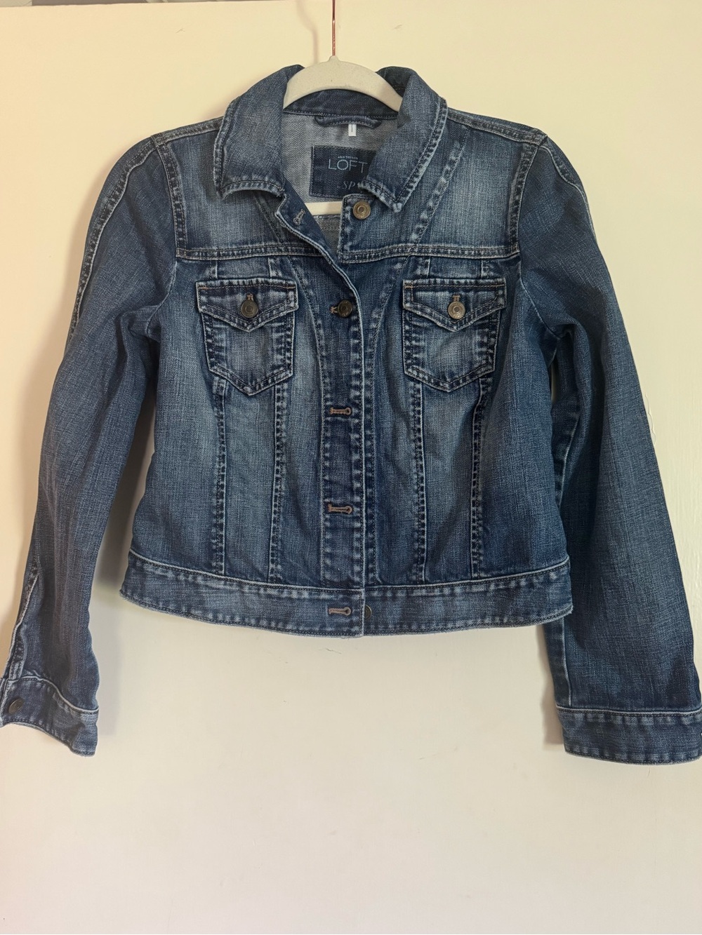 Ann Taylor Loft Blue Denim Jacket Size Small Petite